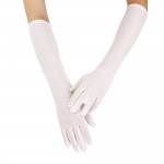 Manusi elegante din satin simple MNS004BB medii Crem